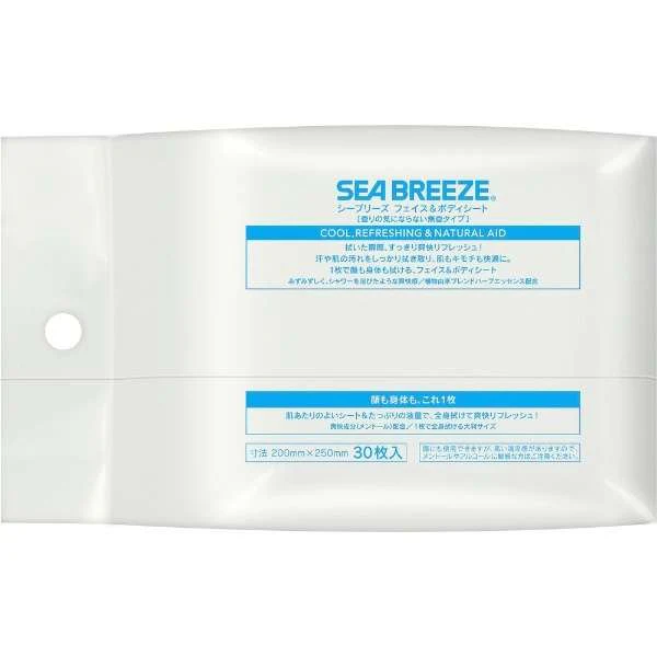 Sea Breeze Deodorant Body Wipes Unscented 30 Sheets - Image 4