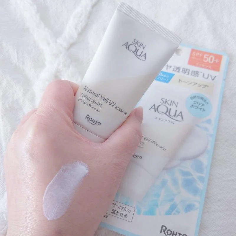 Skin Aqua Natural Veil UV Essence Clear White Sunscreen SPF50+ 50g - Image 3