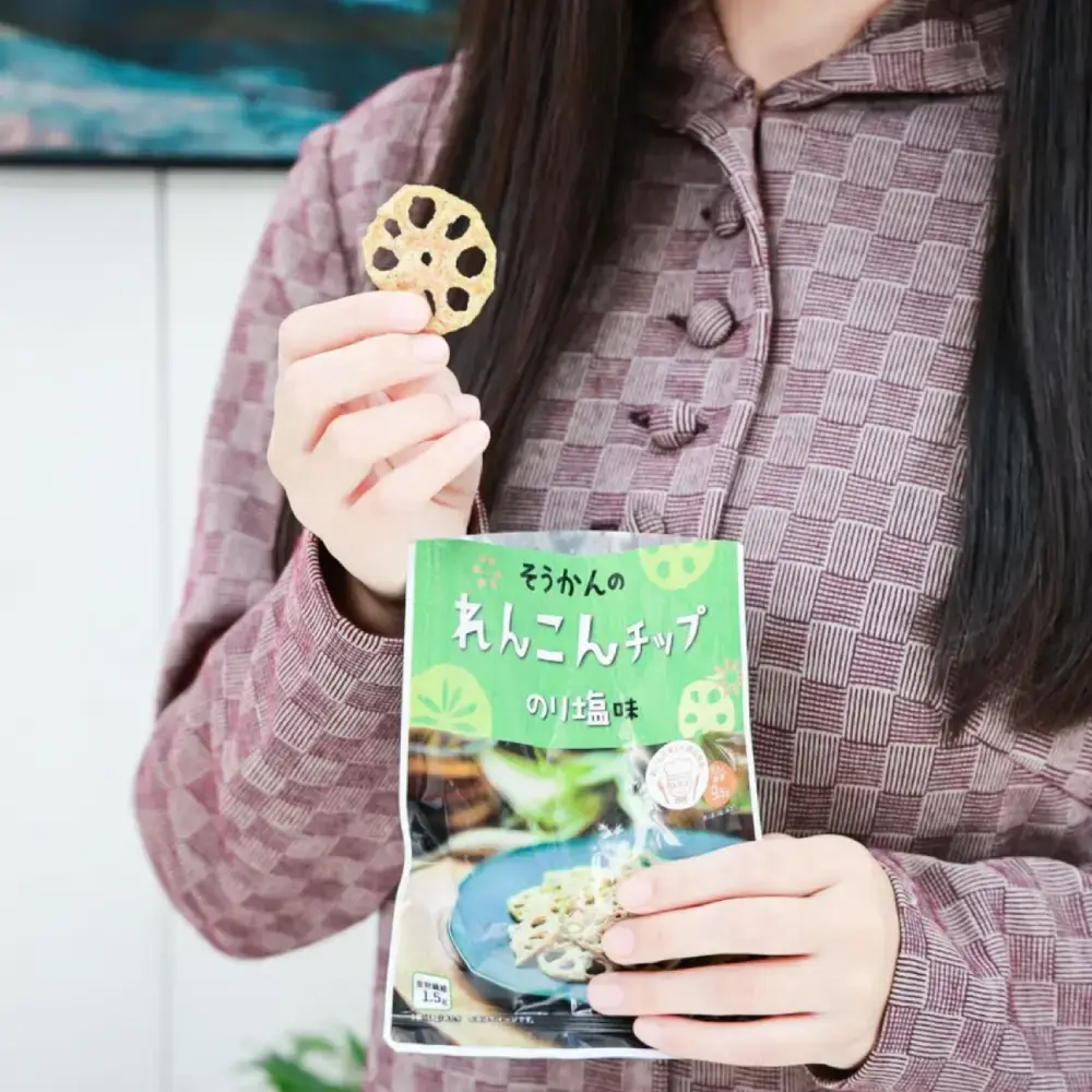 Sokan Nori Renkon Chips Japanese Seaweed Flavored Lotus Root Chips 18g (Pack of 6) - Image 3