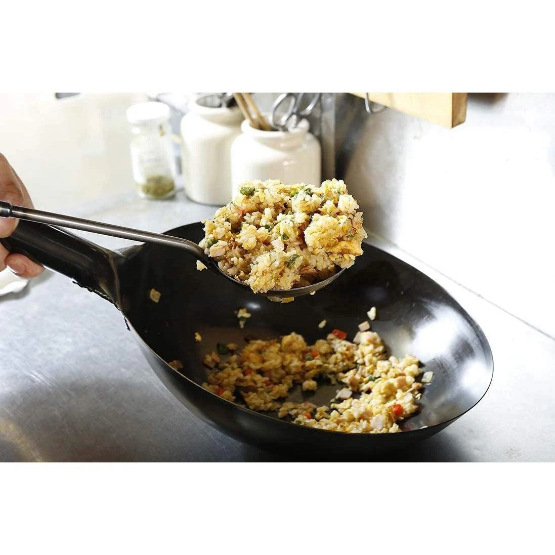 Summit Flat Bottom Japanese Wok with Handle (1.2mm) - Image 4