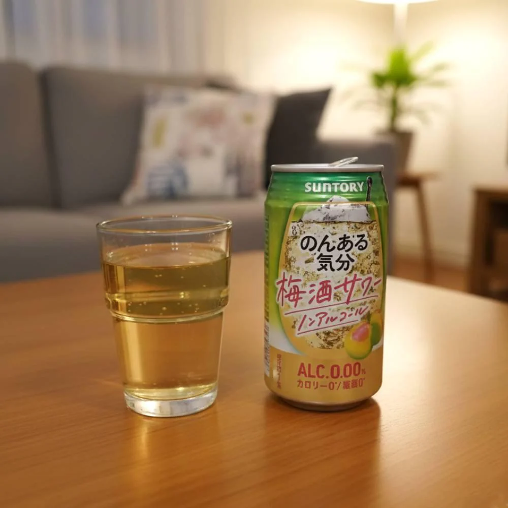 Suntory Non Aru Kibun Non Alcoholic Umeshu Plum Wine Can 350ml - Image 3