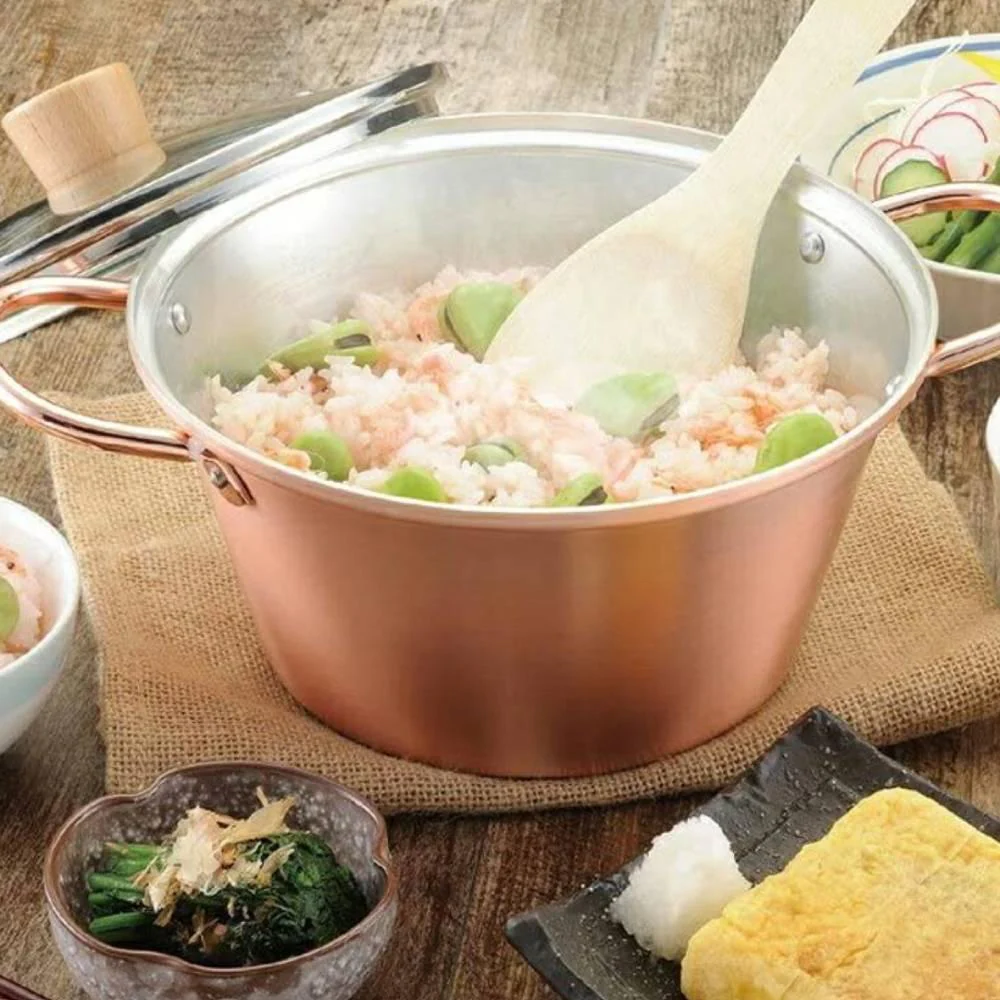 Tanabe High Conductivity Copper Stew Pot With Handle & Lid 15cm - Image 3