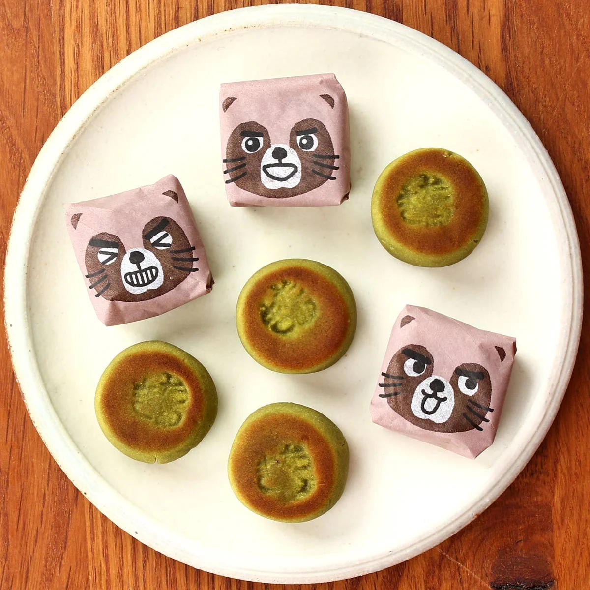 Tanuki Manju Japanese Traditional Bite-Sized Matcha Cake (Pack of 3) - Image 2