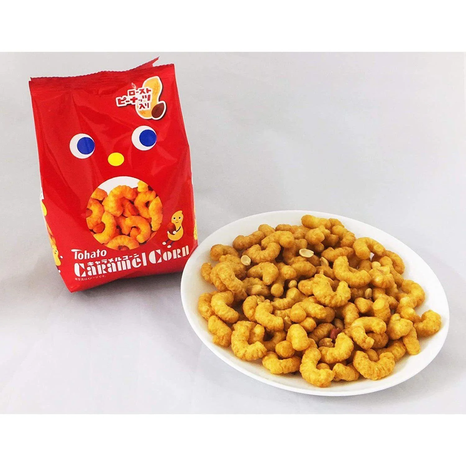 Tohato Caramel Corn Puffs Original Flavor 70g (Box of 12 Bags) - Image 2