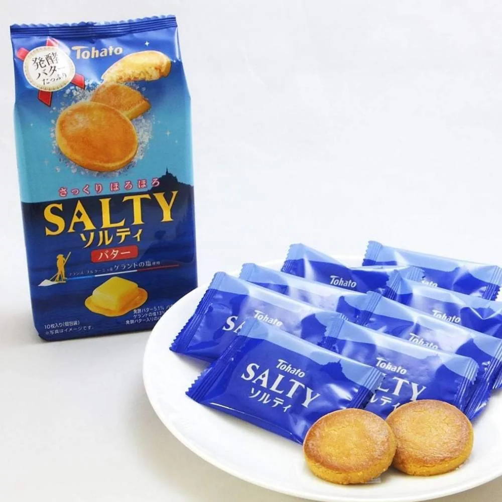 Tohato Salty Cookies Salted Butter Biscuits 8 Pieces Pack - Image 3