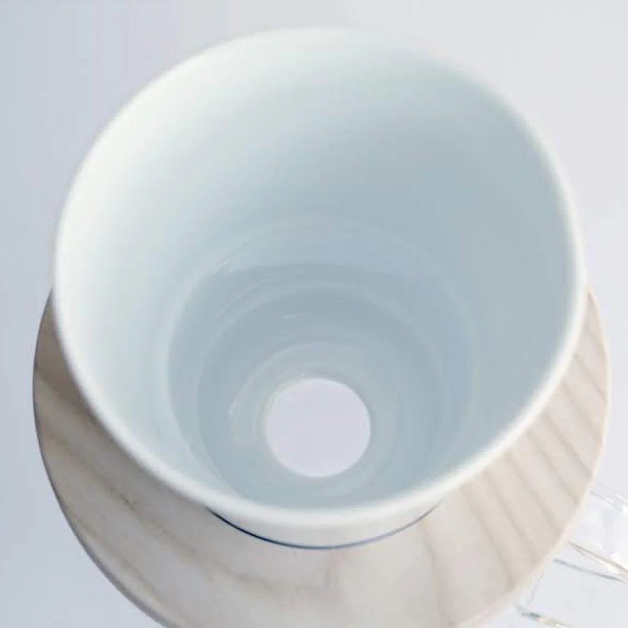 Torch Donut White Porcelain Pour Over Coffee Maker - Image 2