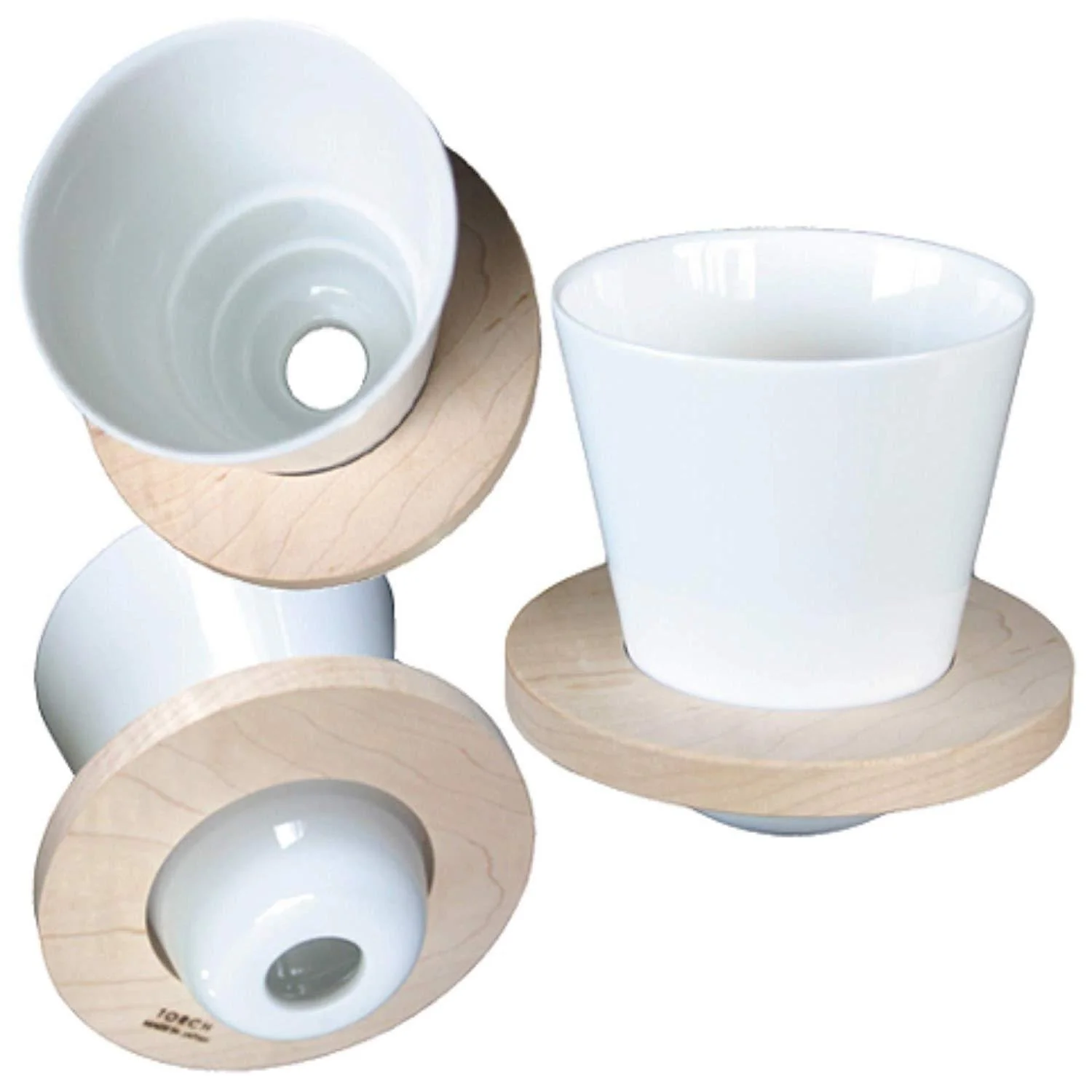 Torch Donut White Porcelain Pour Over Coffee Maker - Image 4