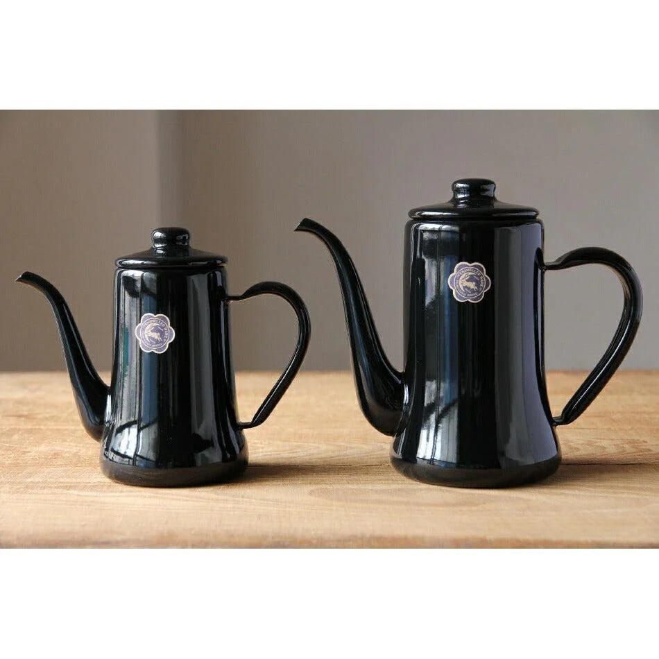 Tsuki Usagi Enamel Drip Coffee Slim Pot Black 1.2L - Image 3
