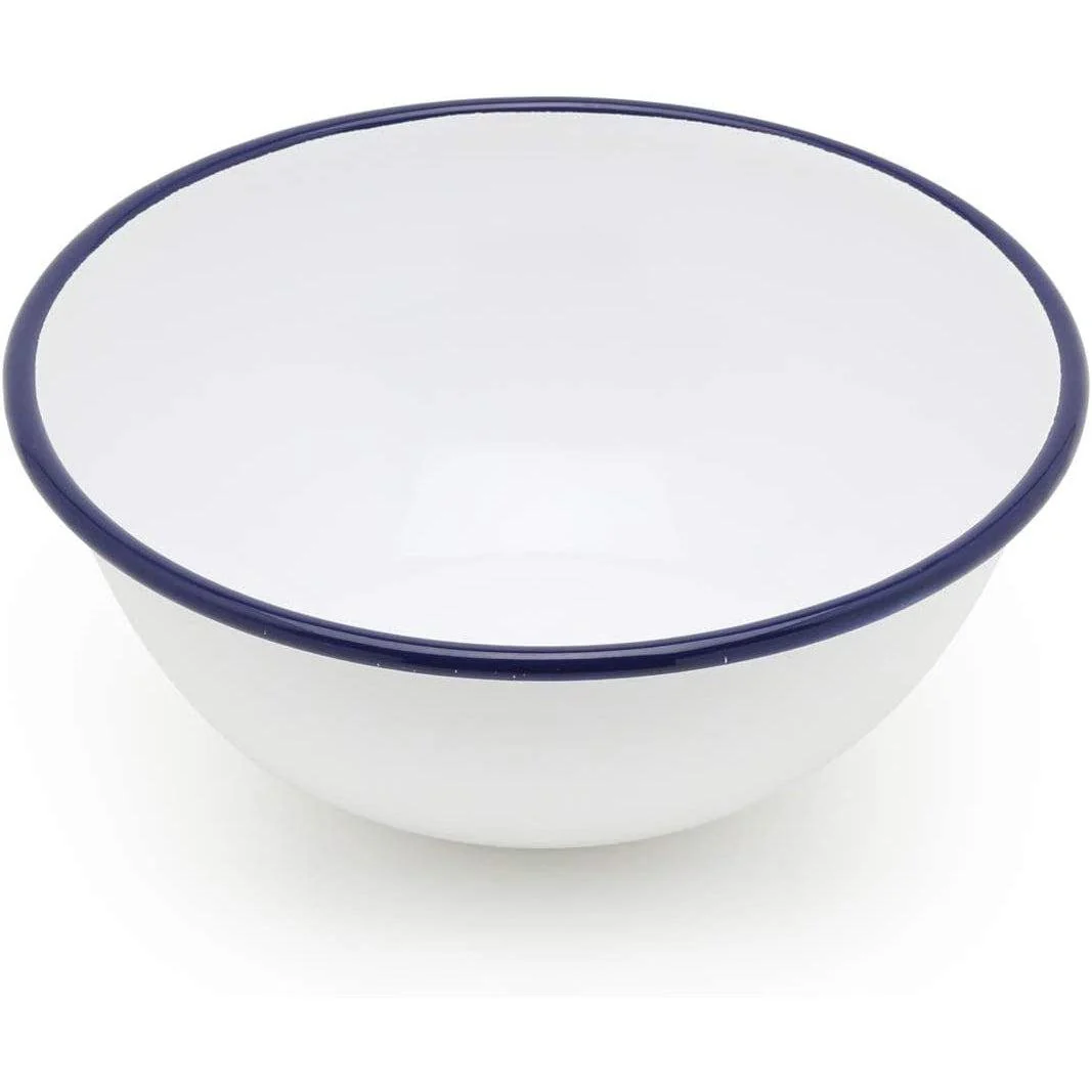 Tsuki Usagi White Enamel Bowl With Navy Blue Detailing - Image 10