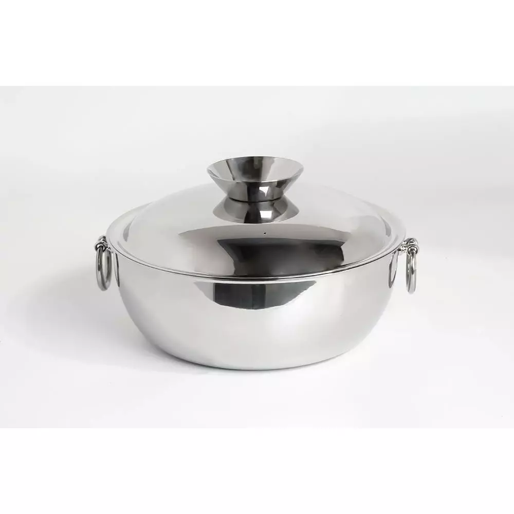 Two Section Shabu Shabu Pot With Lid & Handles 25cm - Image 5