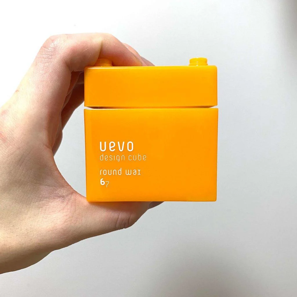 Uevo Design Cube Round Hair Wax Flexible Hold Natural Finish 80g - Image 2