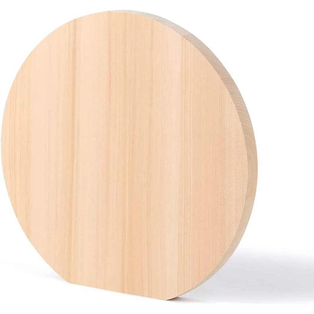 Umezawa Round Hiba Cypress Wood Cutting Board Knife-Friendly - Image 7