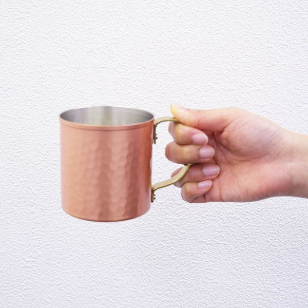 Wahei Freiz Hammered Copper Mug Moscow Mule Cup With Handle 360ml - Image 3