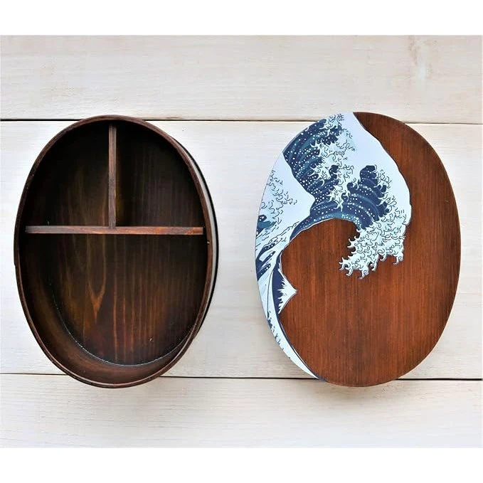 Wakacho Wooden Bento Box Great Wave Design Japanese Lunch Box 700ml - Image 5