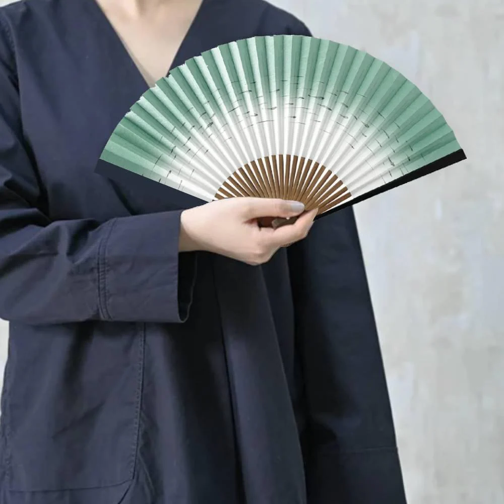 Yamani Fish in Flowing Water Sensu Handheld Folding Fan 22.5cm - Image 2