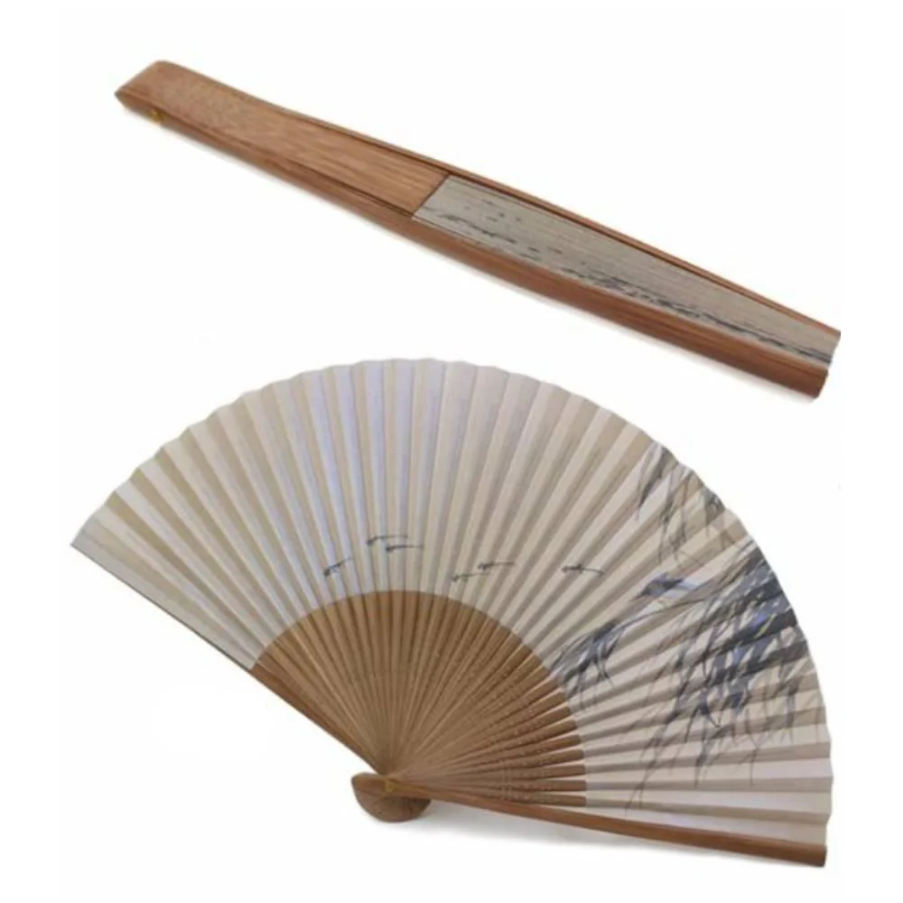 Yamani Kingfisher Bird Beige Sensu Handheld Folding Fan 21.5cm - Image 3