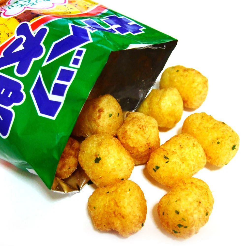 Yaokin Cabbage Taro Aonori Puffcorn Snack (Pack of 30 Bags) - Image 2