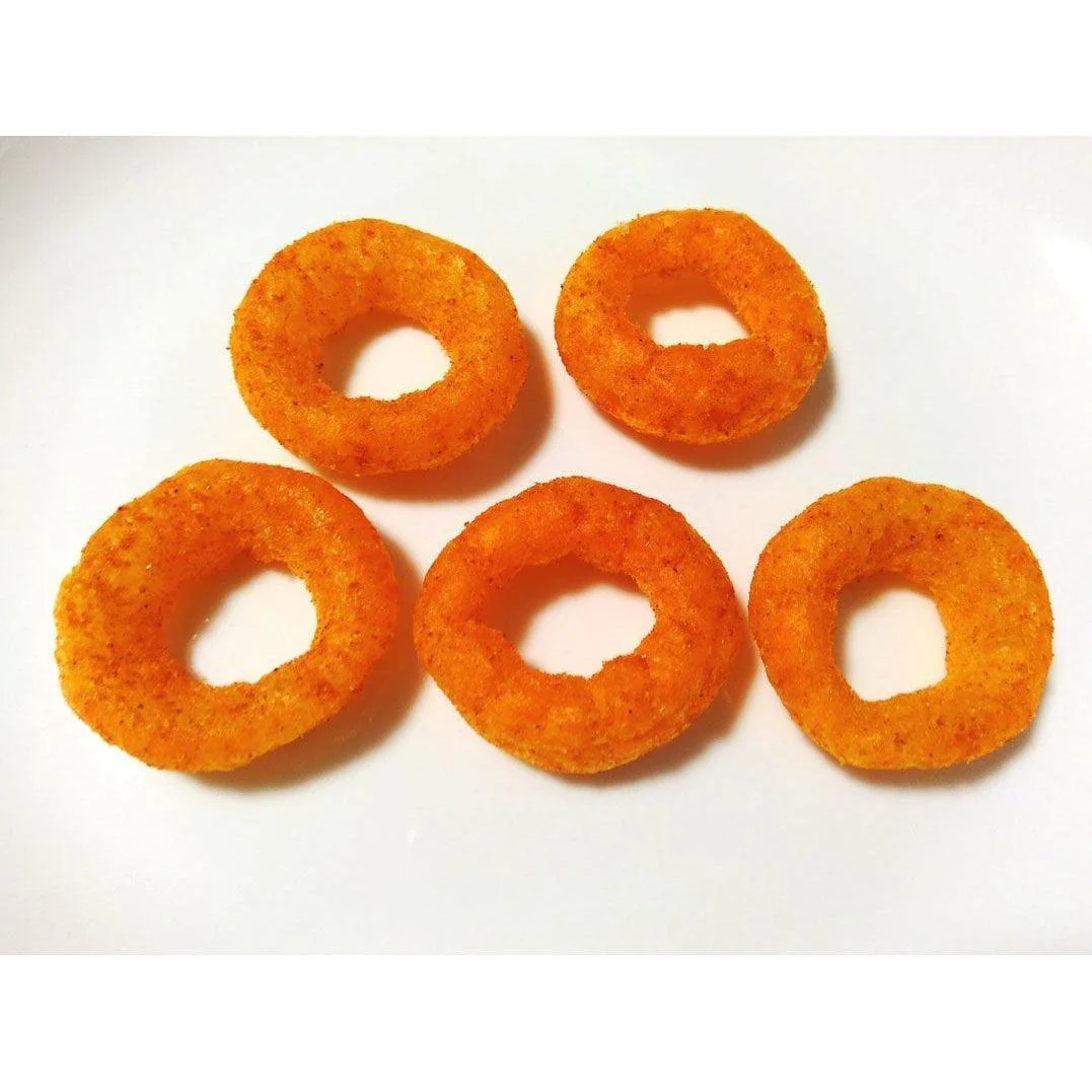 Yaokin Umaiwa Mentai Spicy Cod Roe Corn Puff Rings 75g (Pack of 3) - Image 3