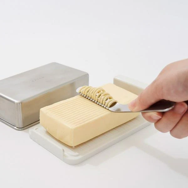 Yoshikawa EAトCO Stylish Stainless Butter Dish AS0043 - Image 3