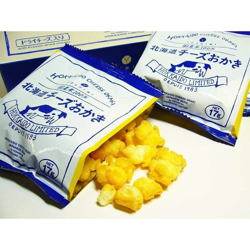 Yoshimi Hokkaido Cheese Okaki Cheesy Rice Crackers 102g - Image 4