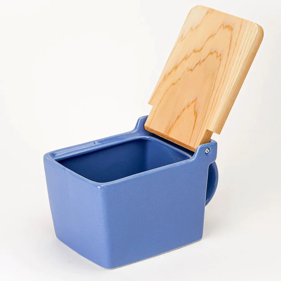 Zero Japan Salt Box Ceramic Kitchen Container Blueberry 420ml - Image 4